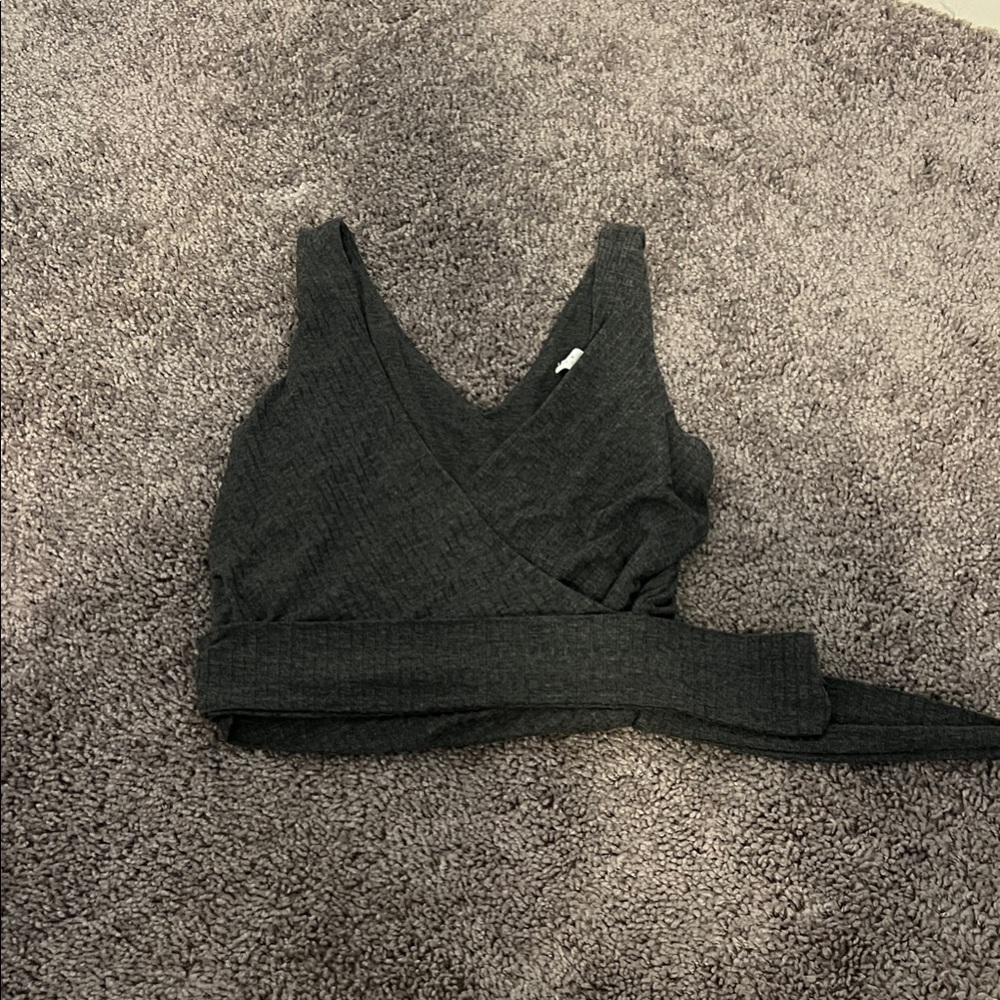 Black Wrap Crop Top